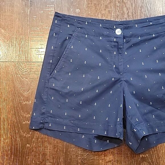 Nautica Cotton Stretch Twill Anchor Print Shorts - Picture 6 of 16